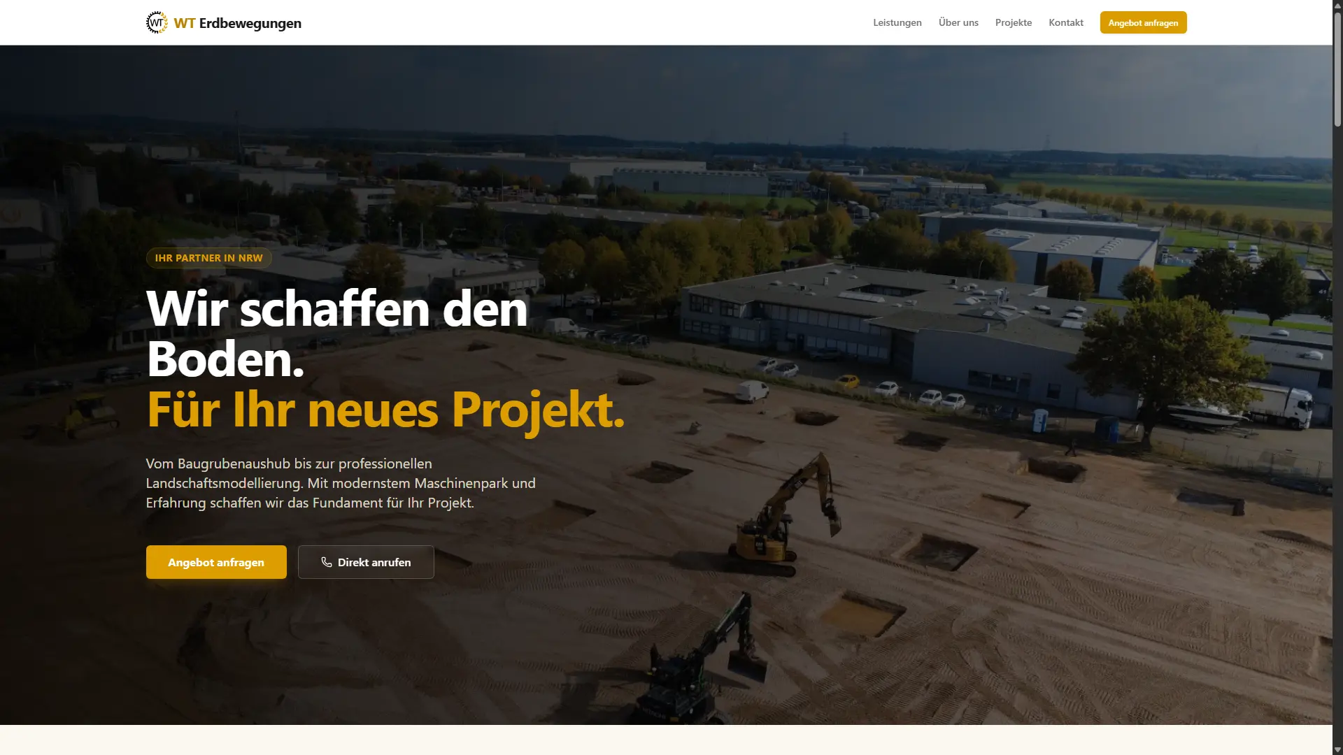 Screenshot of WT Erdbewegungen